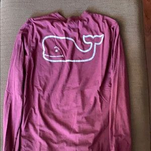 Burgundy/White Vineyard Vines long sleeve shirt
